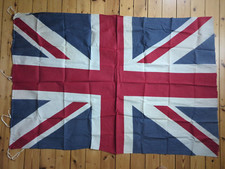 Good Condition Vintage UNION JACK Linen Flag c 1960