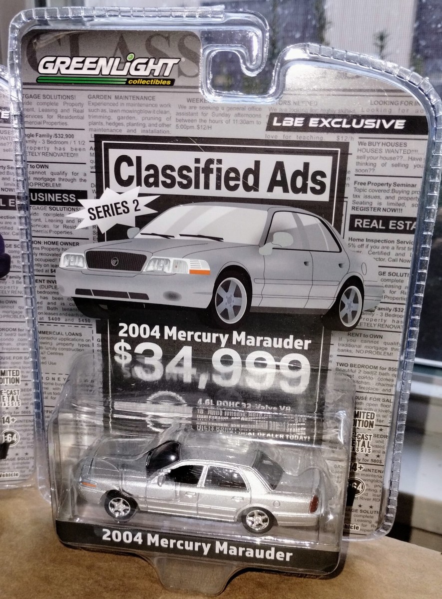 Greenlight 1/64 Silver 2003 Mercury Marauder '03 Diecast Model Toy