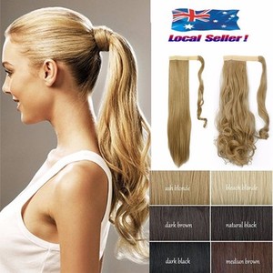 Long Thick Ponytail Hair Extensions Clip In Pony Tail Blonde Brown
