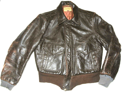 VINTAGE 1940s RICHMAN BROS. BOMBER HORSEHIDE LEATHER A-2 JACKET