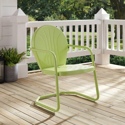 1 Metal Patio Lawn Furniture Retro Aqua Clam Shell Chair 1 Metal Patio Lawn Furniture Retro Aqua Clam Shell Chair