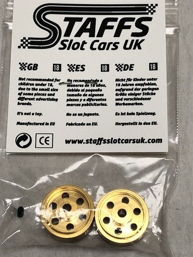 Staffs Aluminium Bullet Hole Wheels in Gold 15.8x10mm STAFFS31 - Picture 4 of 6
