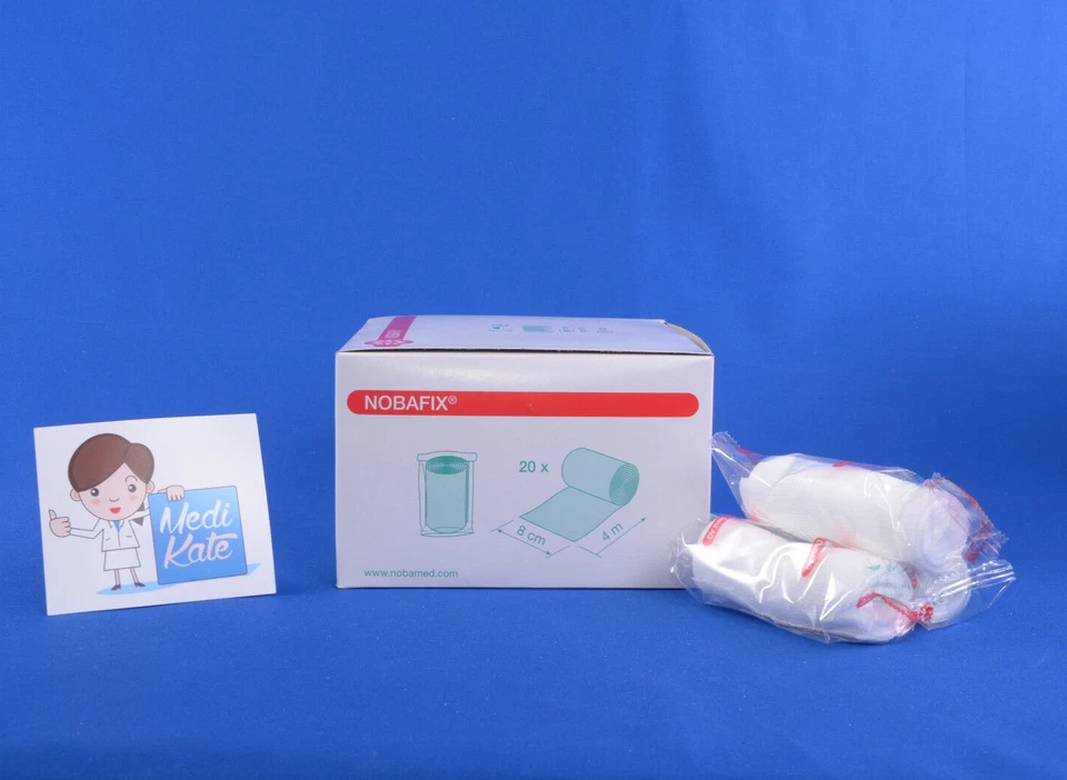 Nobafix Elastische Fixierbinden in Folie 8cm x4m, 20 St. PZN 07094777