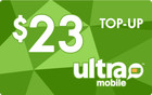 Ultra Mobile Prepaid $23 Refill Top-Up Prepaid Card ,Pin / Recharge