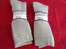 2 Pair Large Pocono Alpaca Merino Wool Heavy Hikers Crew Sock 9-12 Tan USA