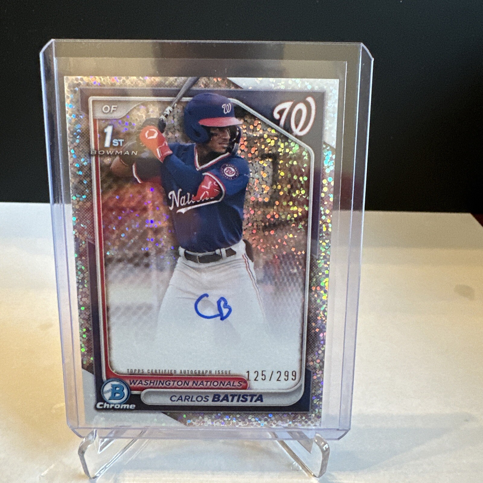 2024 Bowman Chrome Carlos Batista 1st Speckle Auto /299 #CPA-CB Nationals