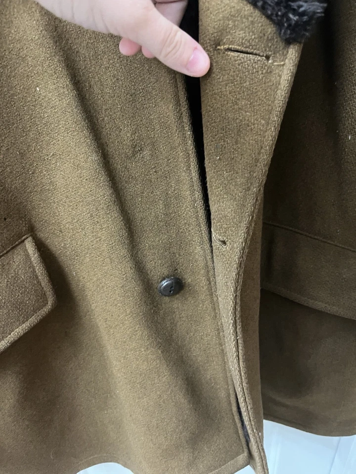 Vintage Brown Wool And Fur Windbreaker By Van Heusen Size 46 - Image 3 of 4