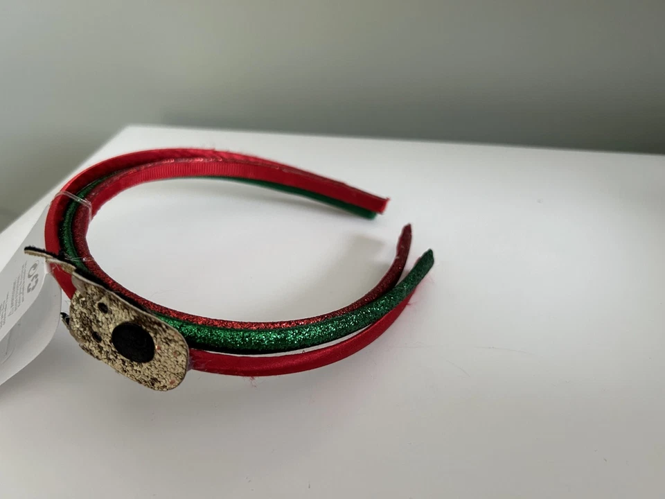Juego de 3 diademas cara reno brillo Claire's, rojo/verde, nuevo con etiquetas Foto 3 de 3