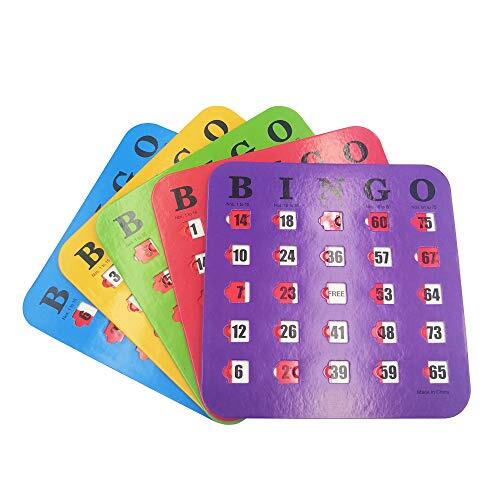 Shutter Slide Bingo Cards - 5 Pack Multi Color Extra Thick Stitched easy rea - Picture 1 of 7