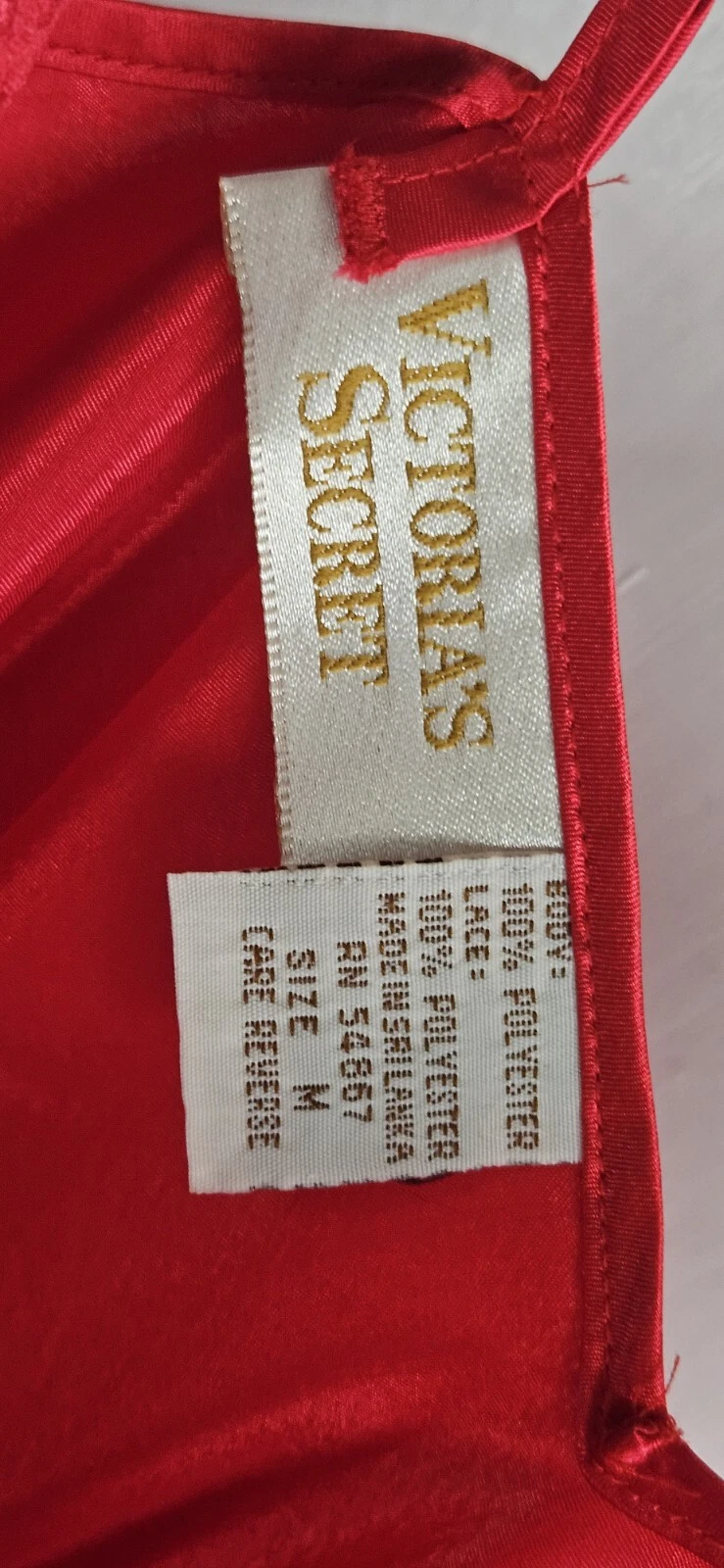 UNDERCOVER Abito slip vintage Victoria's Secret raso allacciato taglia M rosso coppa allacciata molto sexy