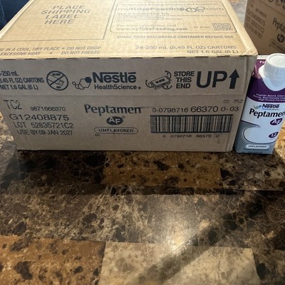 24 Nestle Peptamen AF Unflavored Tube Feeding Formula Adult Carton January 2027