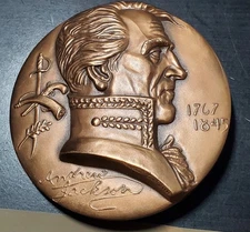 Andrew Jackson "Hall Of Fame For Great Americans" Bronze Medal Medallic Art Co 