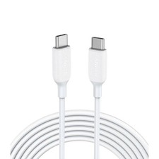 ANKER POWERLINE III USB-C TO USB-C CABLE 10FT/3M 60W FAST CHARGING A8854 - WHITE
