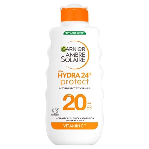 3 x Garnier Ambre Solaire Hydra 24 Protect SPF20 Sun Lotion 175ml