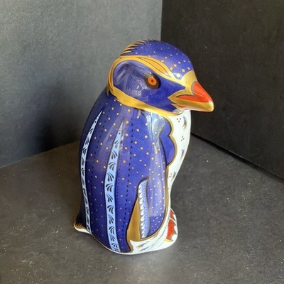 Royal Crown Derby Briefbeschwerer Rockhopper Pinguin Gold Stopper 