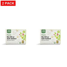 Whole Foods Market, Organic No Oil Or Salt Microwave Popcorn, 9 Oz - Pack Of 2