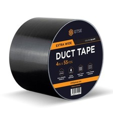 GTSE Wide Duct Tape, Black, 4 Inches x 55 Yards 164 ft , Heavy Duty, Waterpr...
