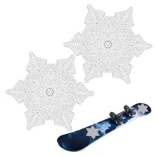  2 Pcs Snowboard Stomp Pads 5.1 x 3.1 Inch 3D Clear Snowflake Snowboarding 