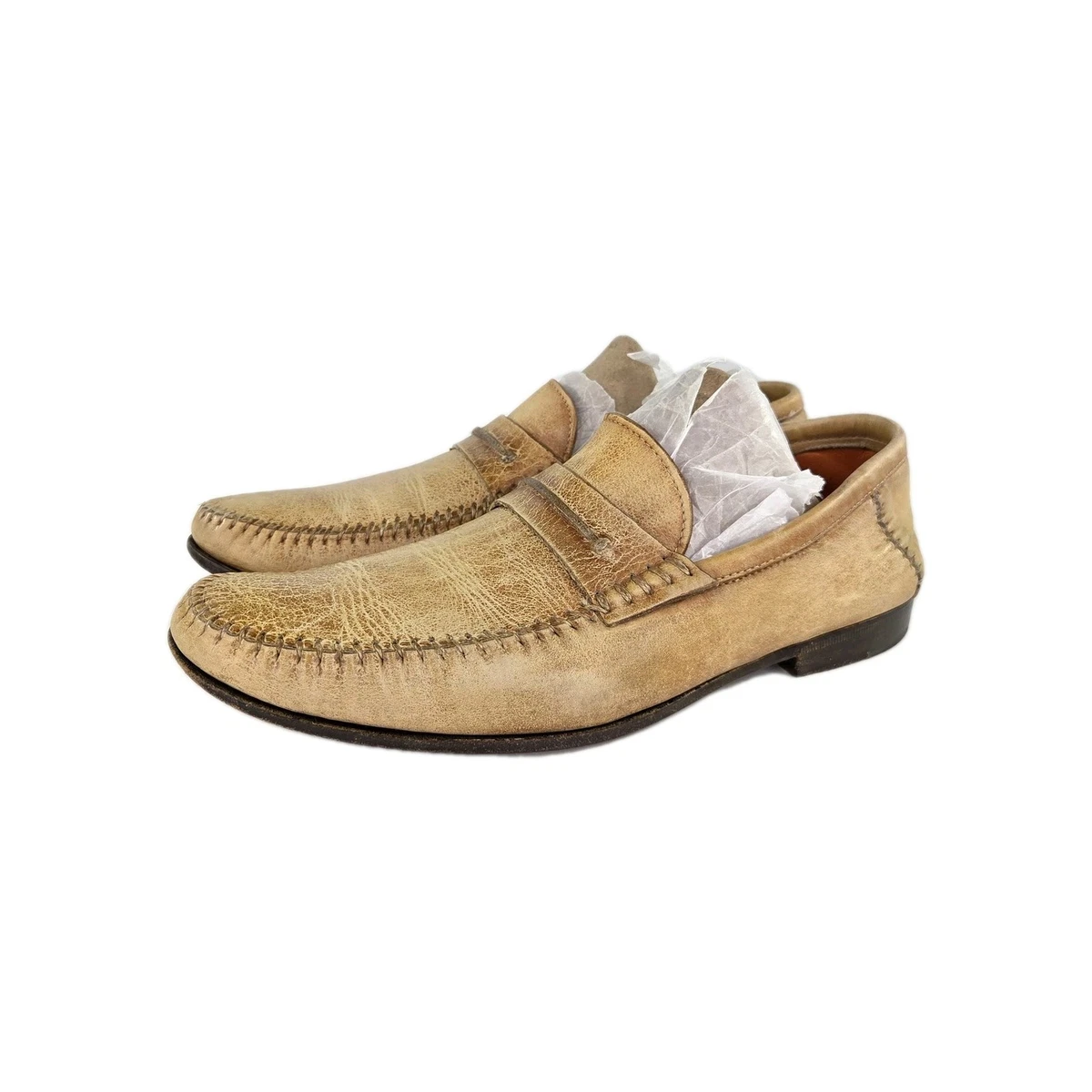 Santoni Loafer Leather Upper Casual Shoes for Men for sale 