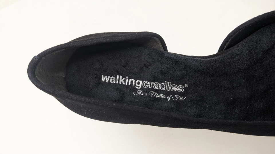 Pisos Raya para caminar, gamuza negra, para mujer de 8,5 de ancho Foto 4 de 4