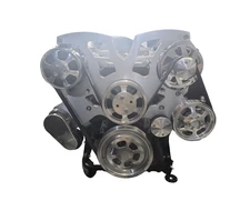 Big Block Chevy Polished Complete Serpentine Engine Pulley & Bracket Kit BBC LWP