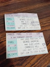 George Shearing Cleo Laine '94 JVC Jazz Festival Carnegie Hall Ticket Stubs Pair