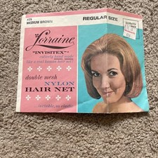 Vintage 1960's Lorraine Medium Brown Nylon Hair Net   
