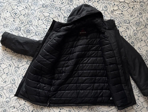 Prana Mens Holmes Puffer Jacket, Hooded Full Zip, XL, Dark Grey (NOT BLACK) image 3