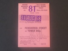 BRB Chalkwell Fenchurch Street Tower Hill 1968 Weekly Railway Season Ticket S24