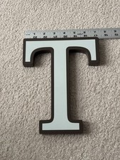 NEW RH Baby Child Wall letter "T" RESTORATION Hardware BLUE BROWN WALL HANGING