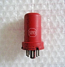1 x NOS 5693 RCA Red Tube - TV-7 Tested - 1958