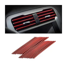 20 Pieces Car Air Conditioner Decoration Strip for Vent Outlet, Universal Red