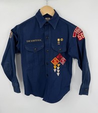 Vintage Boy Scouts of America Youth Small Uniform Shirt USA Made Long Sleeve