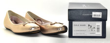 A6 NIB COLE HAAN Downtown Metallic Rose Gold Leather Tie Lace Ballet Flats Sz 6B