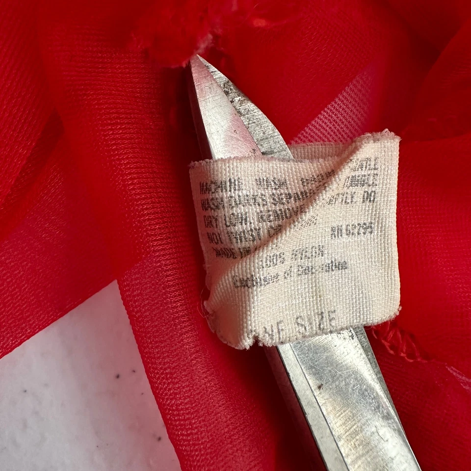 Fantasy Lingerie Women OS Red Sheer Ruffle Poet Top Whimsigoth Romantic Festival - Image 3 of 4