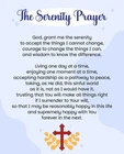 THE COMPLETE SERENITY PRAYER  - PRINT Printed ON 8-1/2 x 11 INCH PREMIUM STOCK