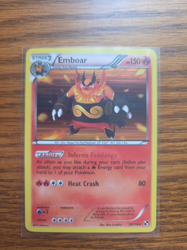 Emboar 20/114 Holo Rare Black & White Pokemon Near Mint