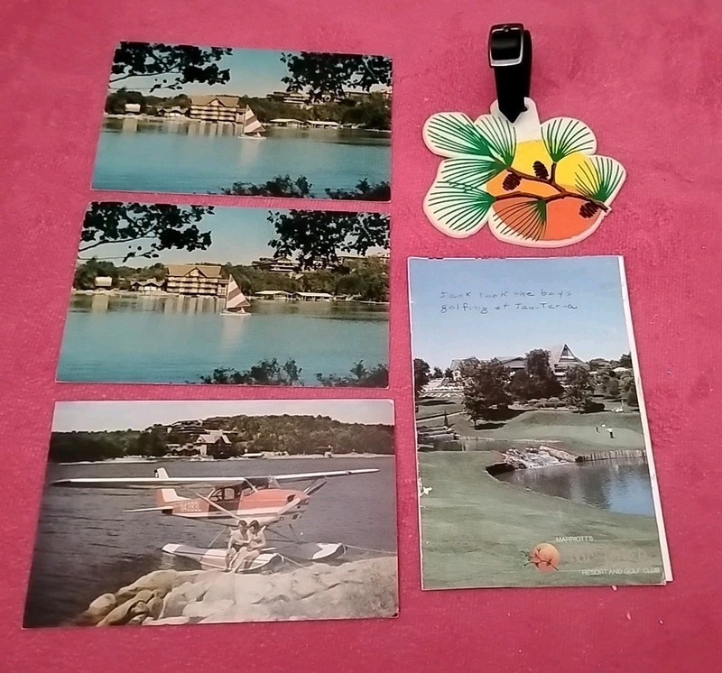 Lot Of Postcards/Golf Score Card/ Bag Tag From Tan-Tara Resort -Osage Beach, Mo.