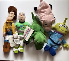 LOT NWT DISNEY STORE BEANIES BEAN BAG PLUSH TOY STORY BUZZ REX ALIEN HAMM
