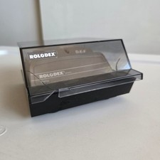 Vintage Rolodex S-310 C Covered Card File Petite Lid Smoke A-Z  Blank Cards