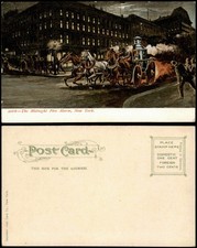 Postcard New York City The Midnight Fire Alarm - Fire Department 1908