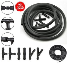 Black Rubber Windscreen Wiper Washer Jet Tube Pipe Hose 200cm with connectors
