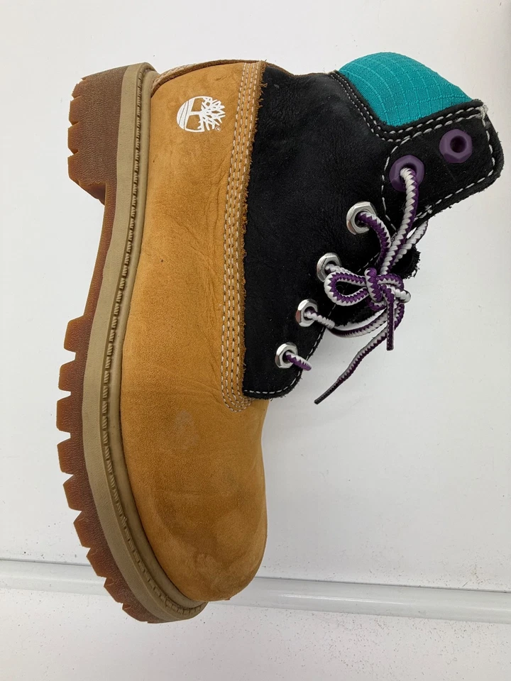Timberland Niños 6 pulgadas Waterptoof Botas 2.5 Tostado, Verde azulado y Negro Foto 4 de 4