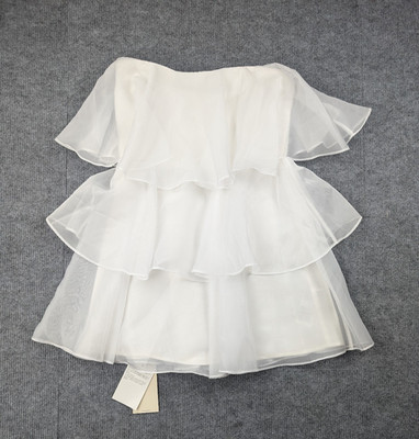 Abercrombie & Fitch Tiered Mini Dress Womens Small Petite Organza Etherial Rush