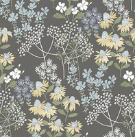 Fd27018_Terrace Meadow Blumenmuster Bold Blau Gelb GrüN Fine Decor Tapete