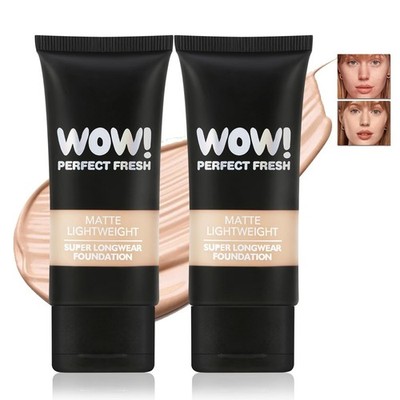 2pcs Matte Liquid Foundation,Full Coverage,Minimises Pores,24 Hours,Oil Control
