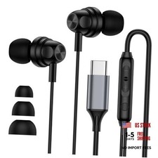 USB C Samsung Headphones Wired Earbuds for Samsung Galaxy A16 A36 5G A56 Black