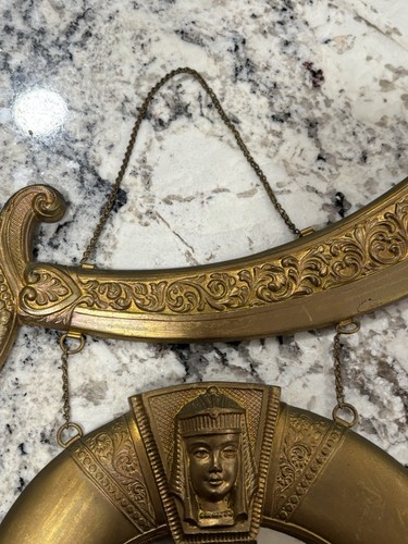 Specchio Shriners vintage con scimitarra mezzaluna chiave di volta sfinge arte metallo funziona NJ - Foto 9 di 22