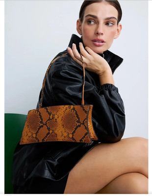 Staud Coco Asymmetric Leather Shoulder Bag / Clutch MSRP$395 Bold Unique & Chic