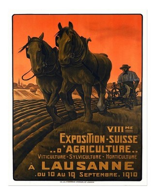 Vintage Landwirtschafts-Wandkunst Lausanne Expo 1910 Landwirtschaftlic